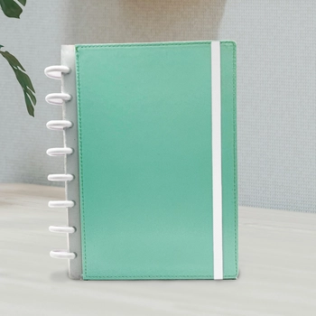 Planner turquesa discos blancos cinta blanca